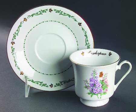 Flowers of the Month Footed Cup & Saucer Set