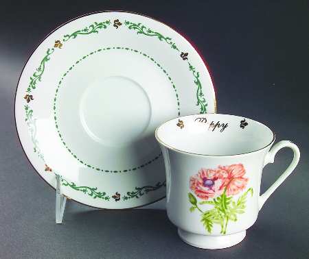Flowers of the Month Footed Cup & Saucer Set