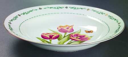 Flowers of the Month Rim Soup Bowl