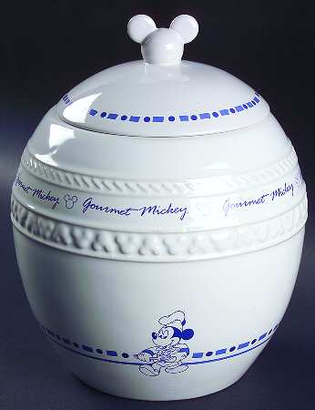Gourmet Mickey (Blue Embossed) Cookie Jar & Lid