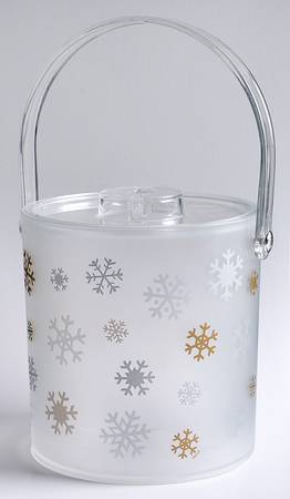 Snowflake Plastic Ice Bucket & Lid