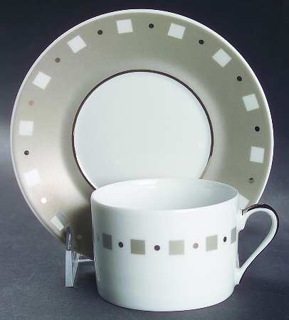 Baltik Gray Flat Cup & Saucer Set