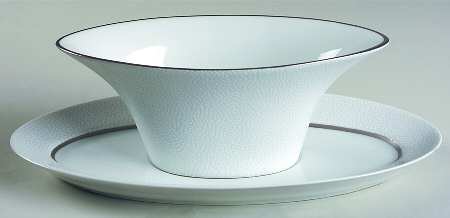 Seychelles Mat Platinum Filet Gravy Boat & Underplate/Relish