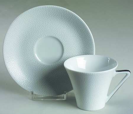 Seychelles Mat Platinum Filet Flat Demitasse Cup & Saucer Set
