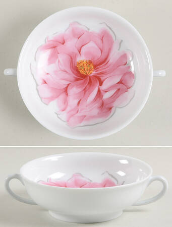 Les Pivoines Flat Cream Soup Bowl