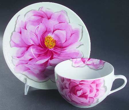Les Pivoines Breakfast Cup & Saucer Set