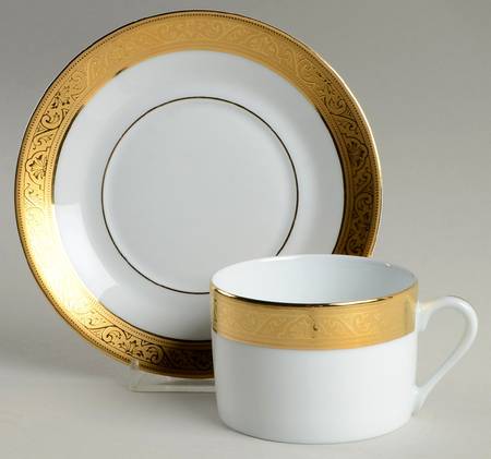 Trianon Gold Flat Cup & Saucer Set