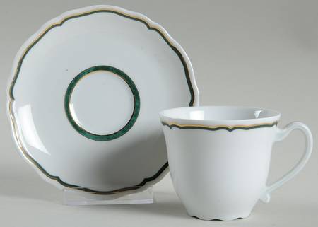 Dome Green Flat Demitasse Cup & Saucer Set