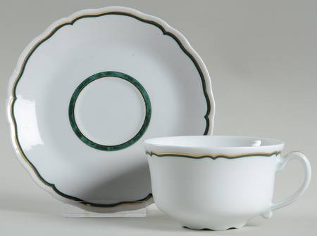 Dome Green Flat Cup & Saucer Set