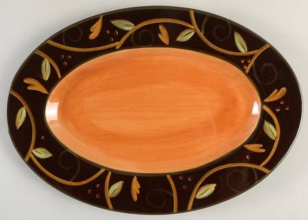 Chocolate Berries 13" Oval Serving Platter