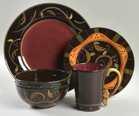 Chocolate Berries 4 Piece Place Setting