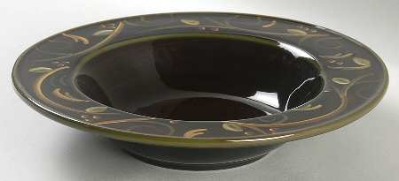 Chocolate Berries Large Rim Soup Bowl