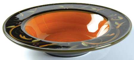 Chocolate Berries Large Rim Soup Bowl