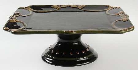 Chocolate Berries 11" Diameter Square Pedestal Cake Stand