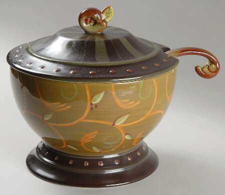Chocolate Berries Tureen & Lid w/Ladle
