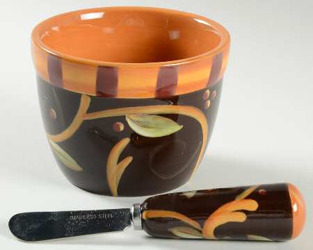 Chocolate Berries Dip Bowl & Spreader Set