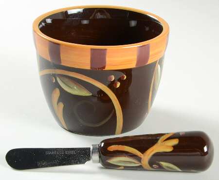 Chocolate Berries Dip Bowl & Spreader Set