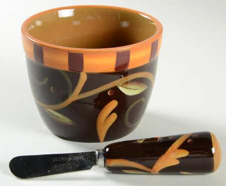 Chocolate Berries Dip Bowl & Spreader Set