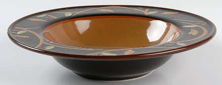Chocolate Berries Large Rim Soup Bowl
