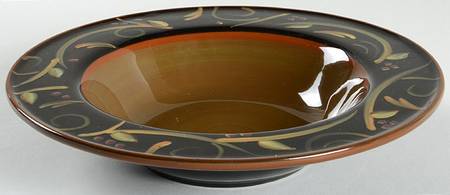 Chocolate Berries Large Rim Soup Bowl
