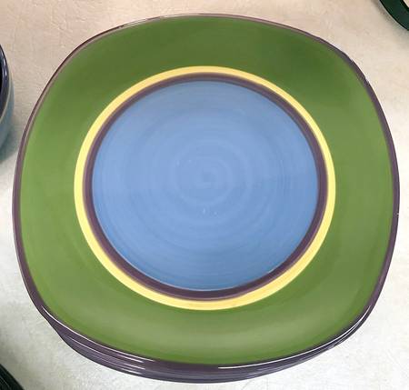 Coba Inca Blue Square Salad Plate