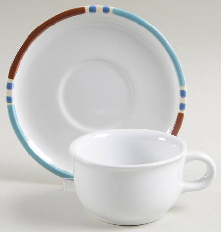 Mesa White Sand (Made in Japan) Flat Cup & Saucer Set