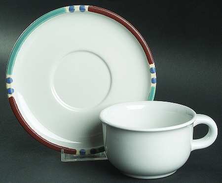 Mesa White Sand (Made in Japan) Flat Cup & Saucer Set