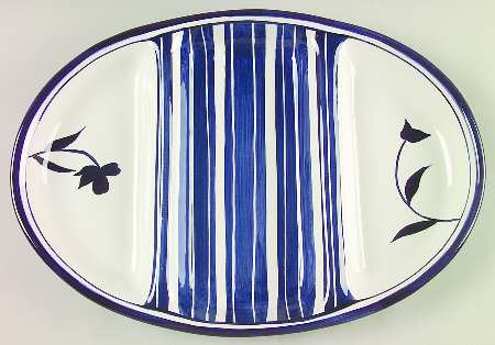 Kayla Blue 3-Part Oval Divided Server
