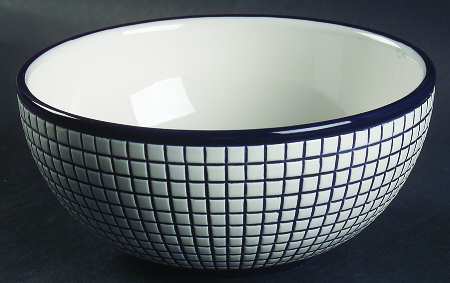 Gridworks Blue (Grid Only Rim) Coupe Cereal Bowl