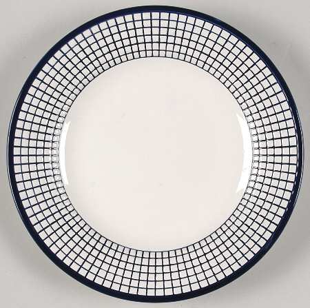 Gridworks Blue (Grid Only Rim) Salad Plate