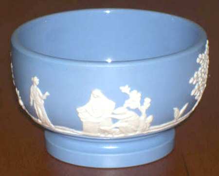 Jasper Ware Cream on Blue Open Sugar Bowl