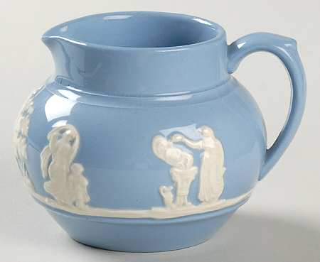 Jasper Ware Cream on Blue Mini Creamer by Dudson