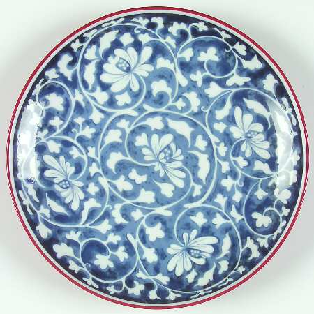 Damask Red Accent Salad Plate