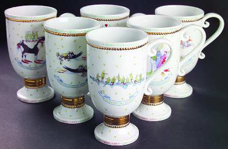 Twelve Days of Christmas (Set of 6 Motifs) Pedestal Mug
