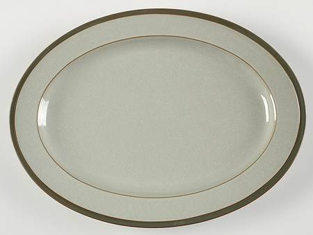 Leano Green 15" Oval Serving Platter