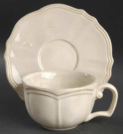 St. Remy Bleached Sand Flat Cup & Saucer Set