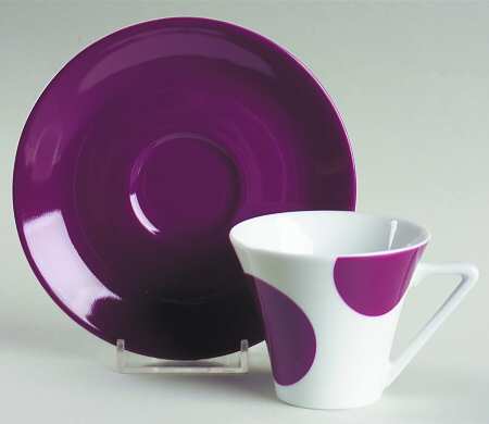 Color Dots Flat Demitasse Cup & Saucer Set