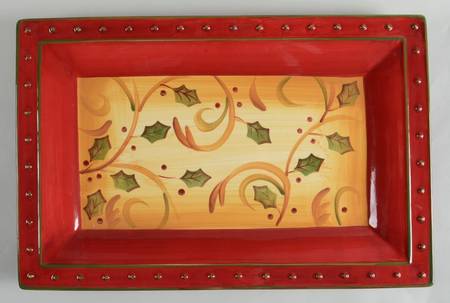 Crimson Berries 17" Rectangular Serving Platter