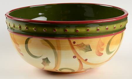 Crimson Berries 10" Large Salad Serving Bowl