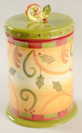 Crimson Berries Cookie Jar & Lid