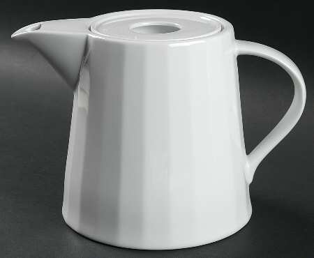 Metria White China Beverage Server & Lid