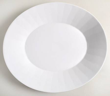 Metria White 14" Oval Serving Platter