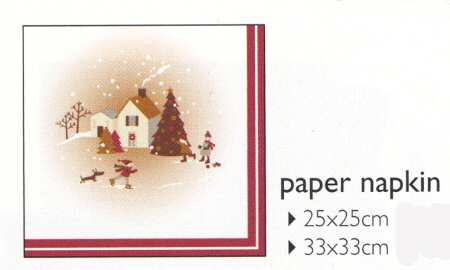 Snowglobe Package of Paper Beverage Napkins