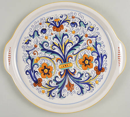 Deruta Handled Cake Plate