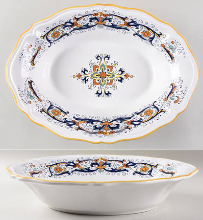 Ricco Deruta 15" Oval Vegetable Bowl