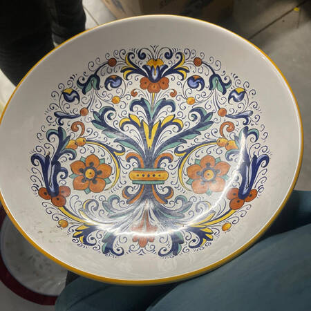 Ricco Deruta Large Rim Soup Bowl