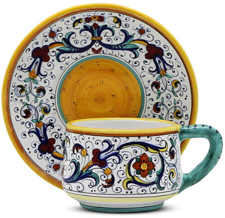 Ricco Deruta Flat Cup & Saucer Set