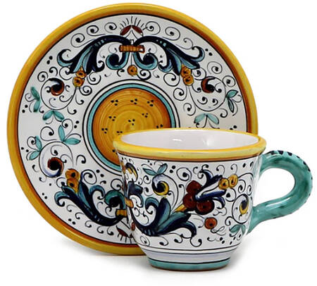 Ricco Deruta Espresso Cup and Saucer Set