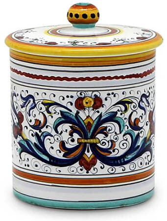Ricco Deruta Metal Sugar Canister & Lid