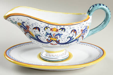 Ricco Deruta Gravy Boat & Underplate